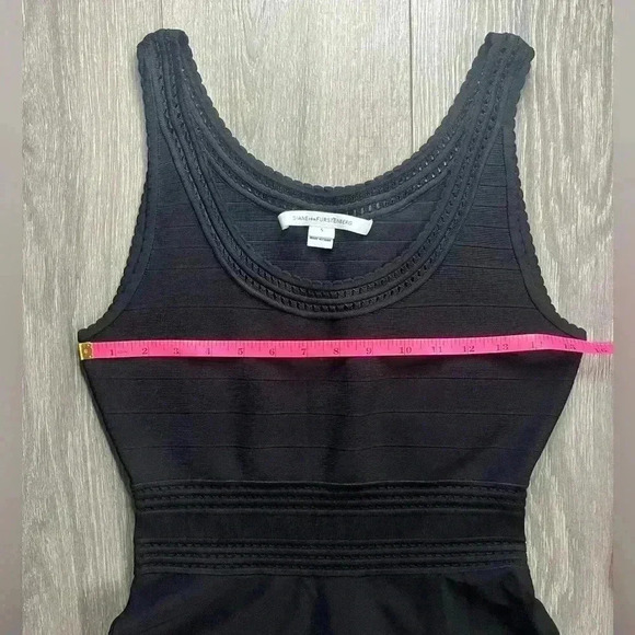 Diane Von Furstenberg Black Fit and Flare Perry Dress Size S - Picture 7 of 10